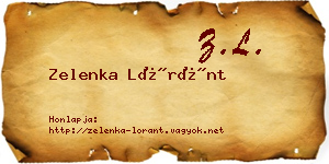 Zelenka Lóránt névjegykártya